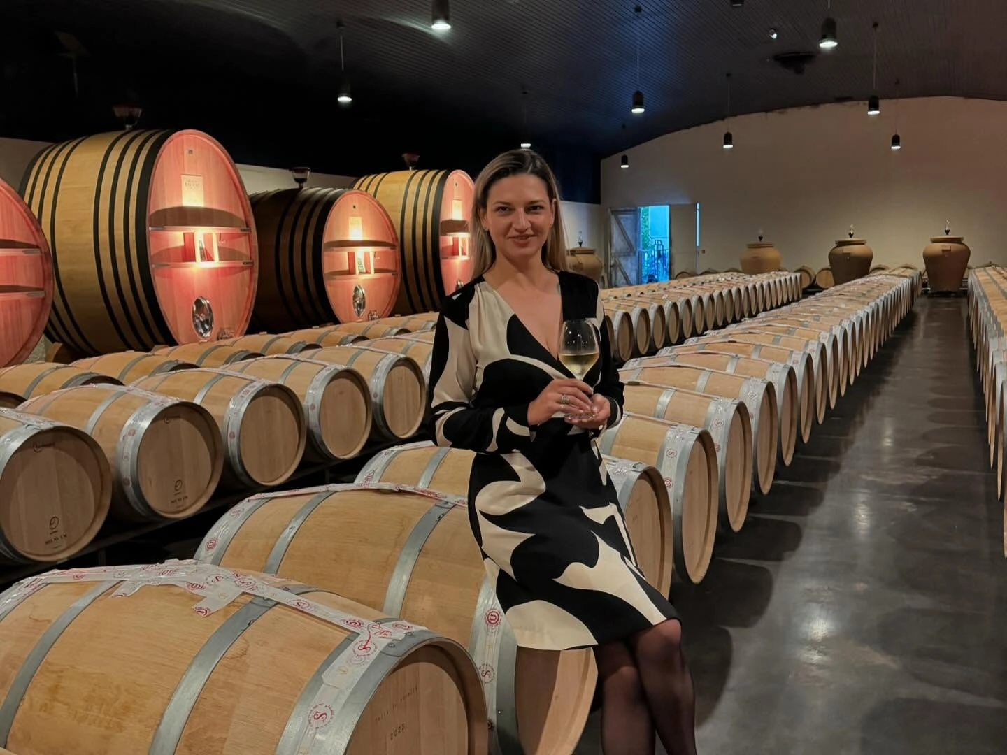 Marina Samoila, expertă în vinuri, la Chateau Dauzac, Franța