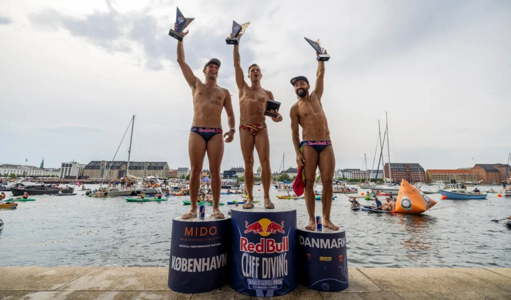 Constantin Popovici și Cătălin Preda la Copenhaga Red Bull Cliff Diving World Series