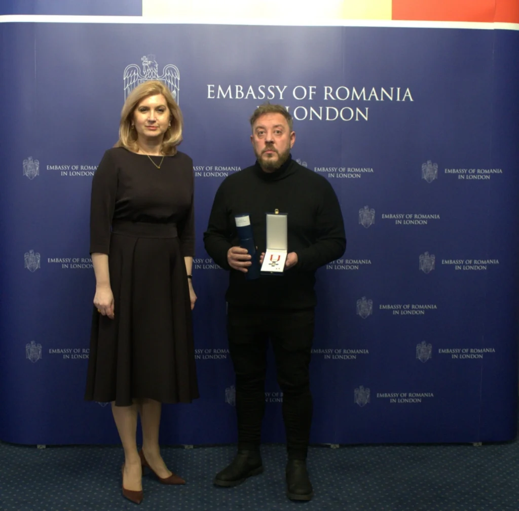 Bogdan Mihai Radu alături de Laura Popescu, Ambasadorul României în Regatul Unit al Marii Britanii și Irlandei de Nord.